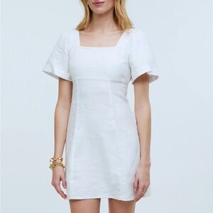 Madewell Square Neck Mini Dress 100% Linen‎